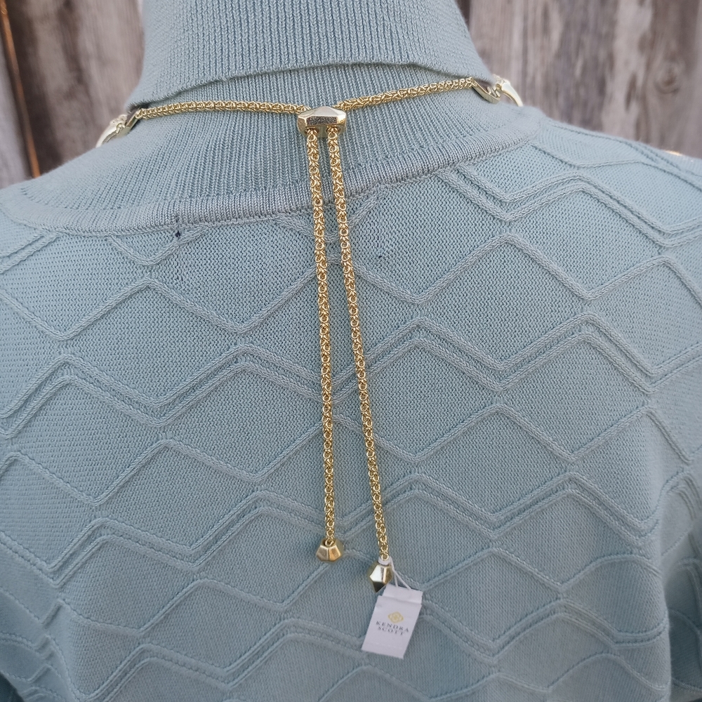 Kendra Scott Gold Odessa Bronze Veined Red Magnesite Statement Necklace - Picture 12 of 16